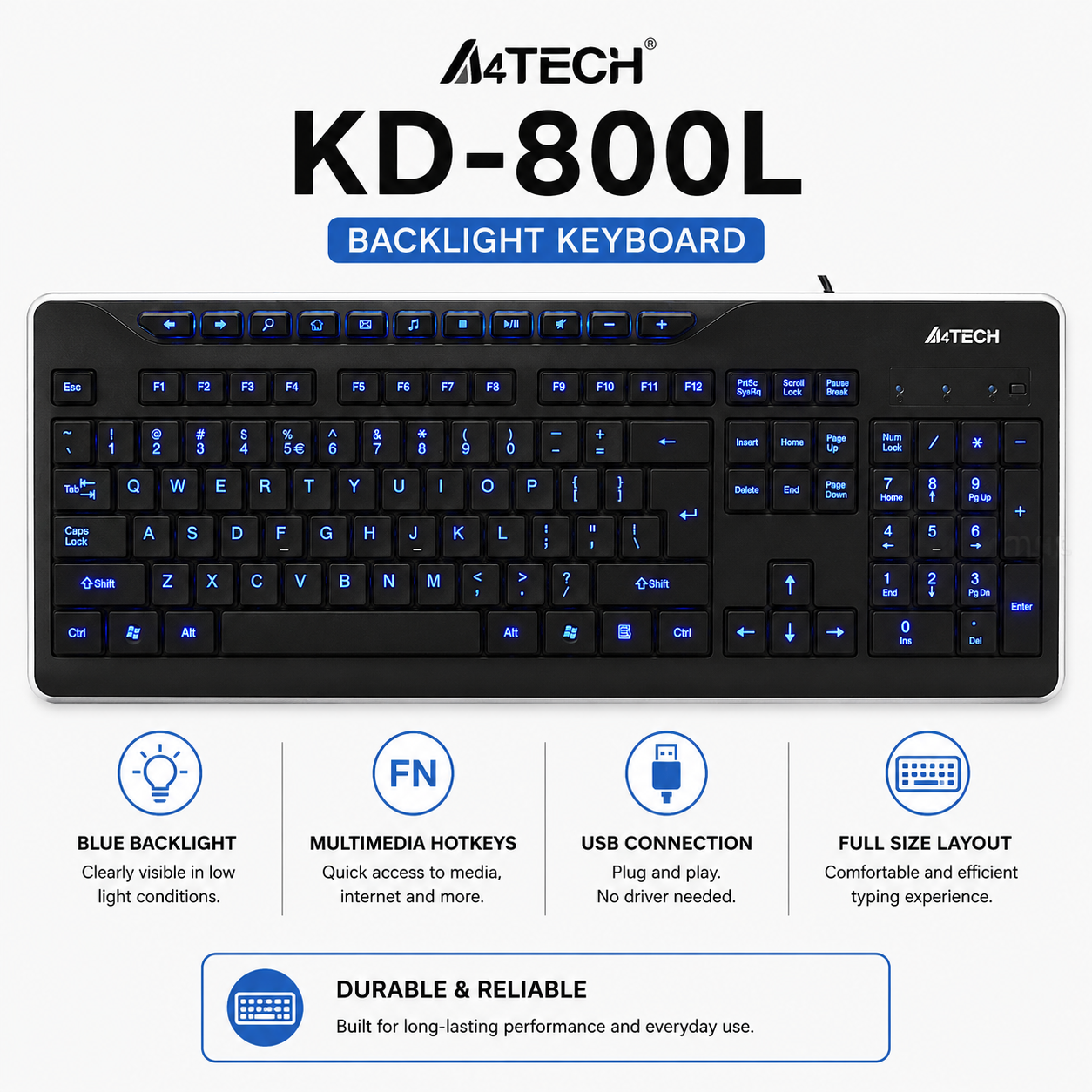 A4Tech KD-800L w/ backlight keyboard (KD-800L)