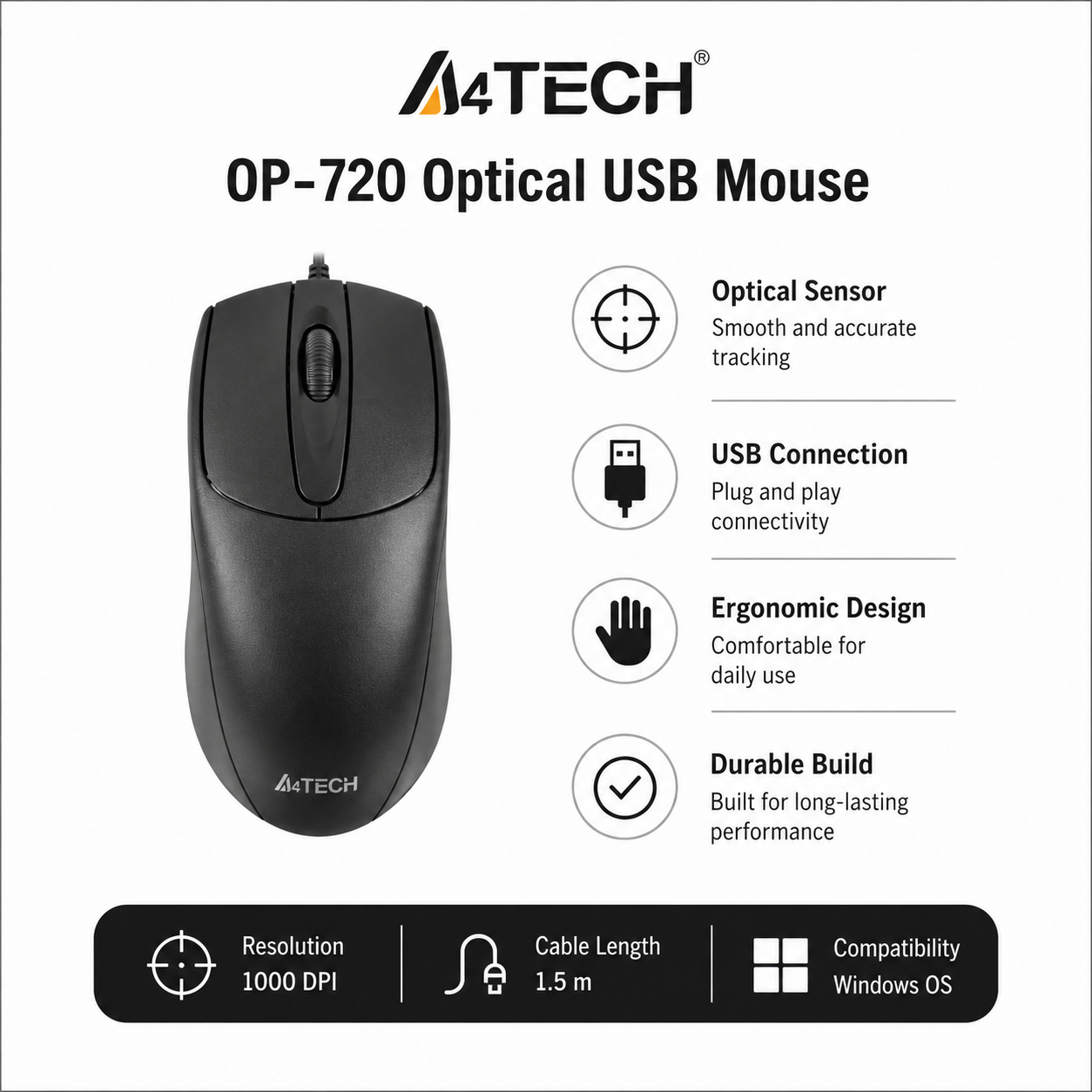 A4tech OP-720 Optical USB Mouse (OP-720)