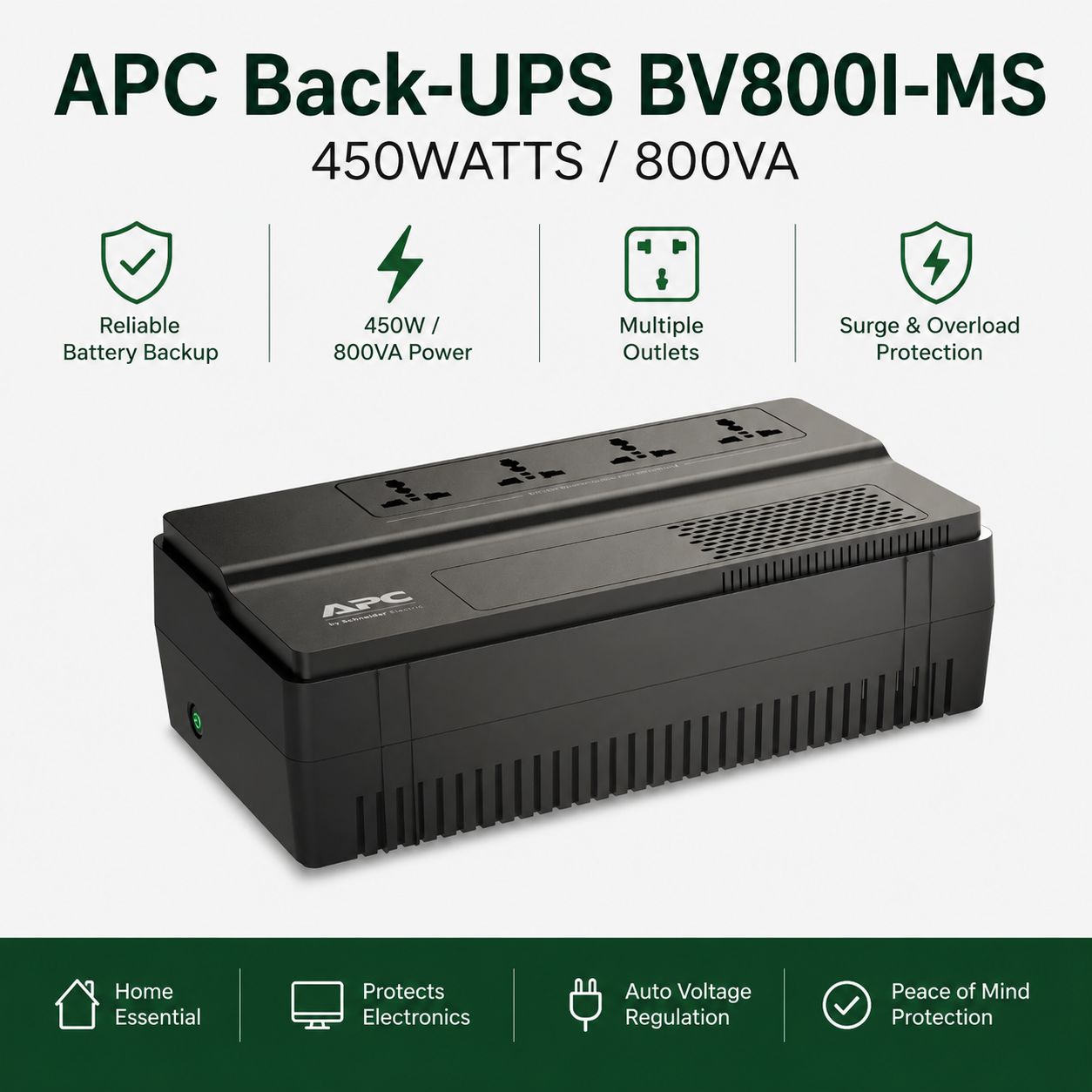 APC Back-UPS BV800I-MS 450WATTS/800VA (BV800I-MS)
