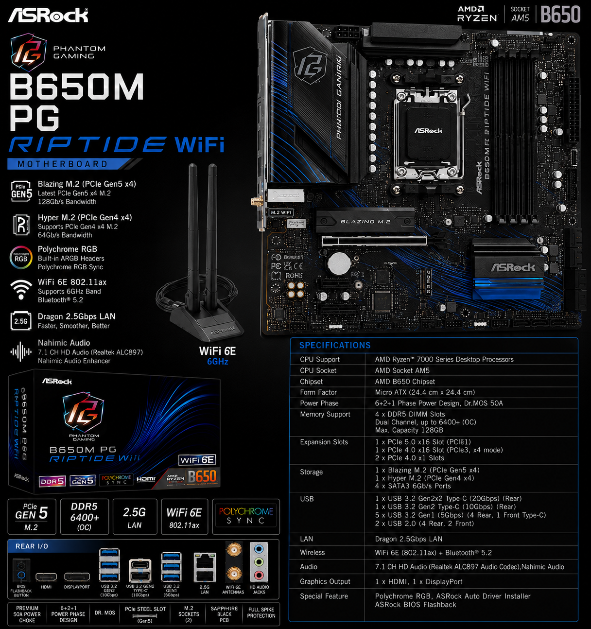 ASRock B650M PG Riptide WiFi (B650M PG Riptide WiFi)