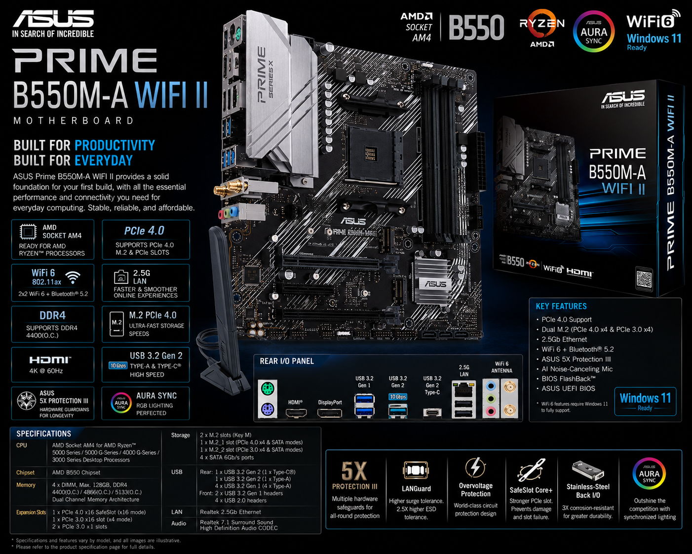 ASUS PRIME B550M-A WIFI II Motherboard (PRIME-B550M-A-WIFI-II)