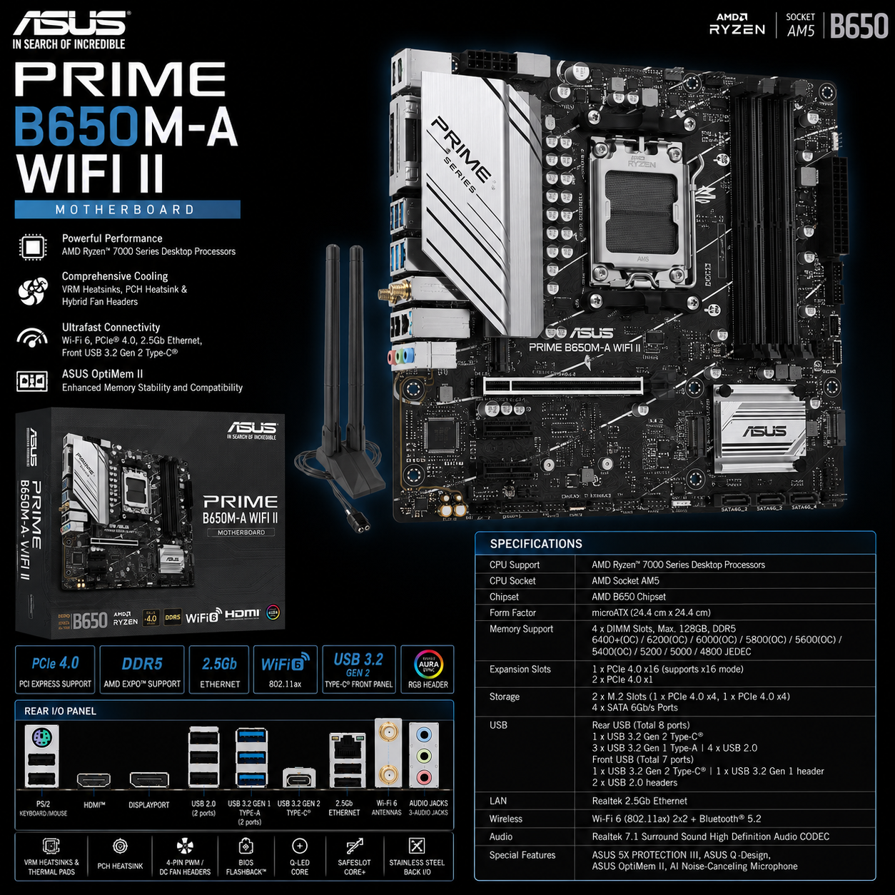 ASUS PRIME B650M-A WIFI II (PRIME-B650M-A-WIFI-II)
