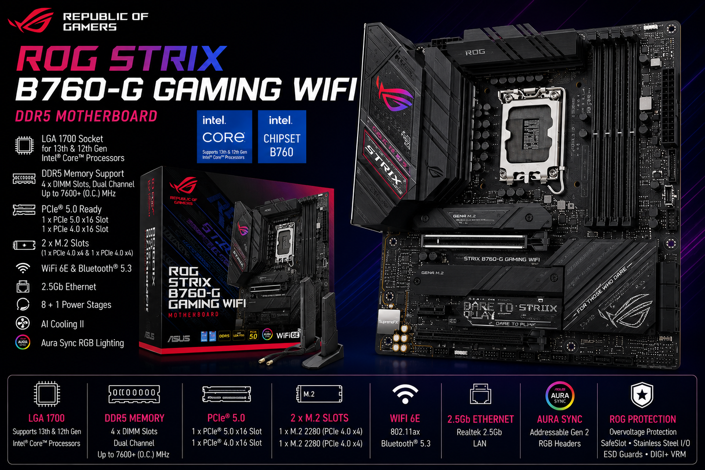 ASUS ROG STRIX B760-G GAMING WIFI DDR5 (ROG-STRIX-B760-G-GAMING-WIFI)