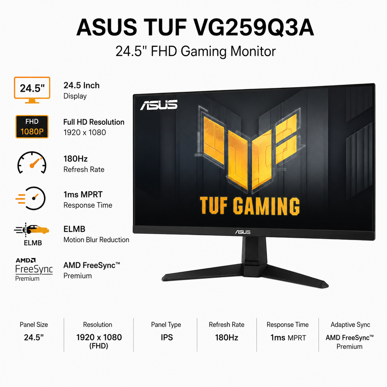 ASUS TUF VG259Q3A 24.5" FHD 180Hz (VG259Q3A)