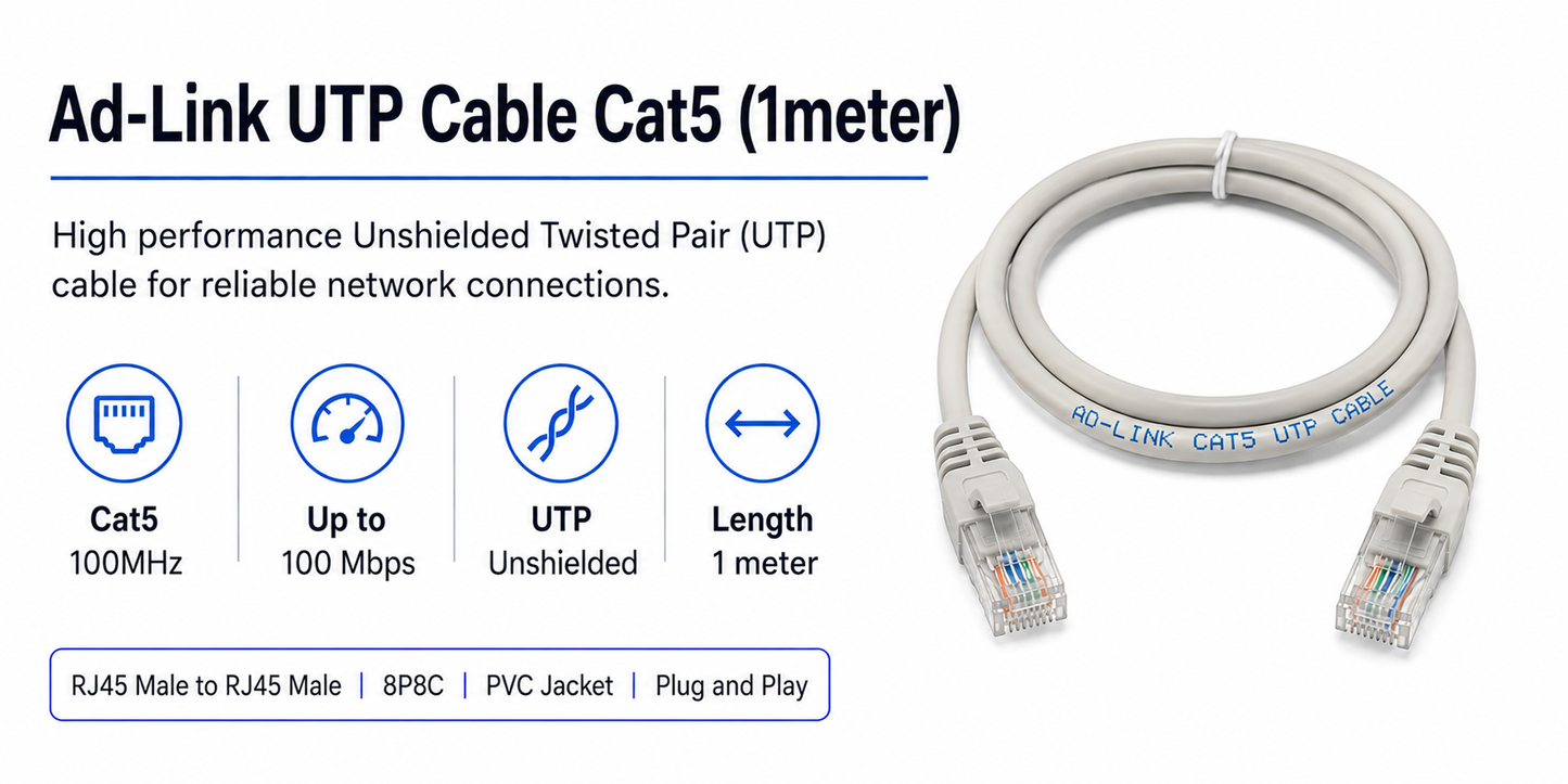 Ad-Link UTP Cable Cat5 (1meter) (AD-L-UTP-CAT5-1M)