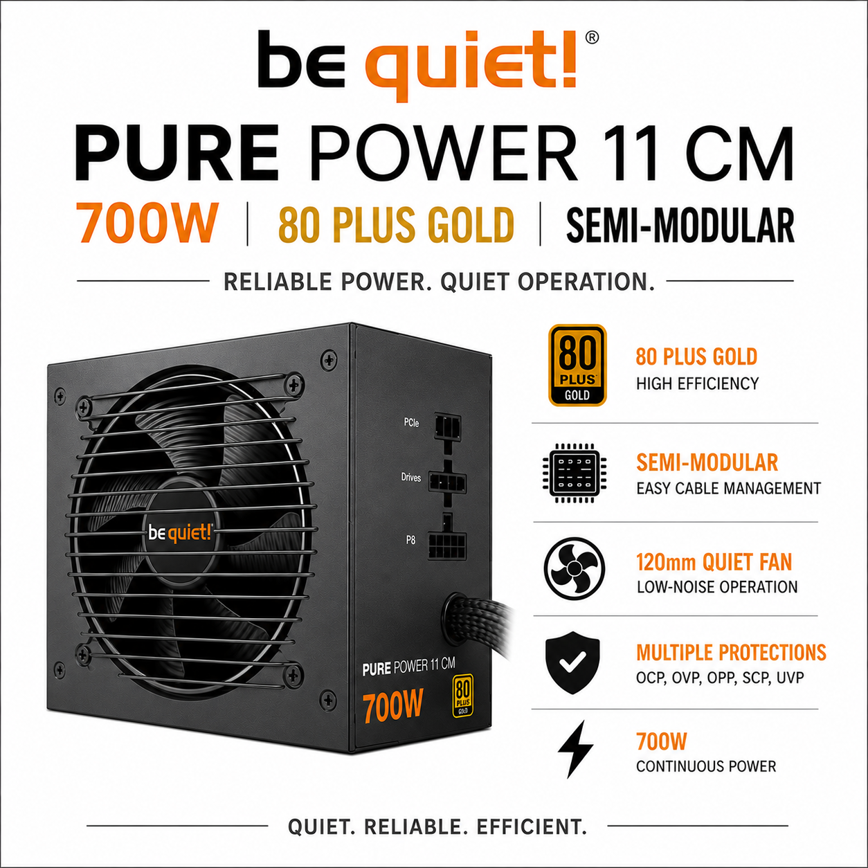 BE QUIET Pure Power 11 CM - 700W 80+ Gold Semi-modular (BN299)