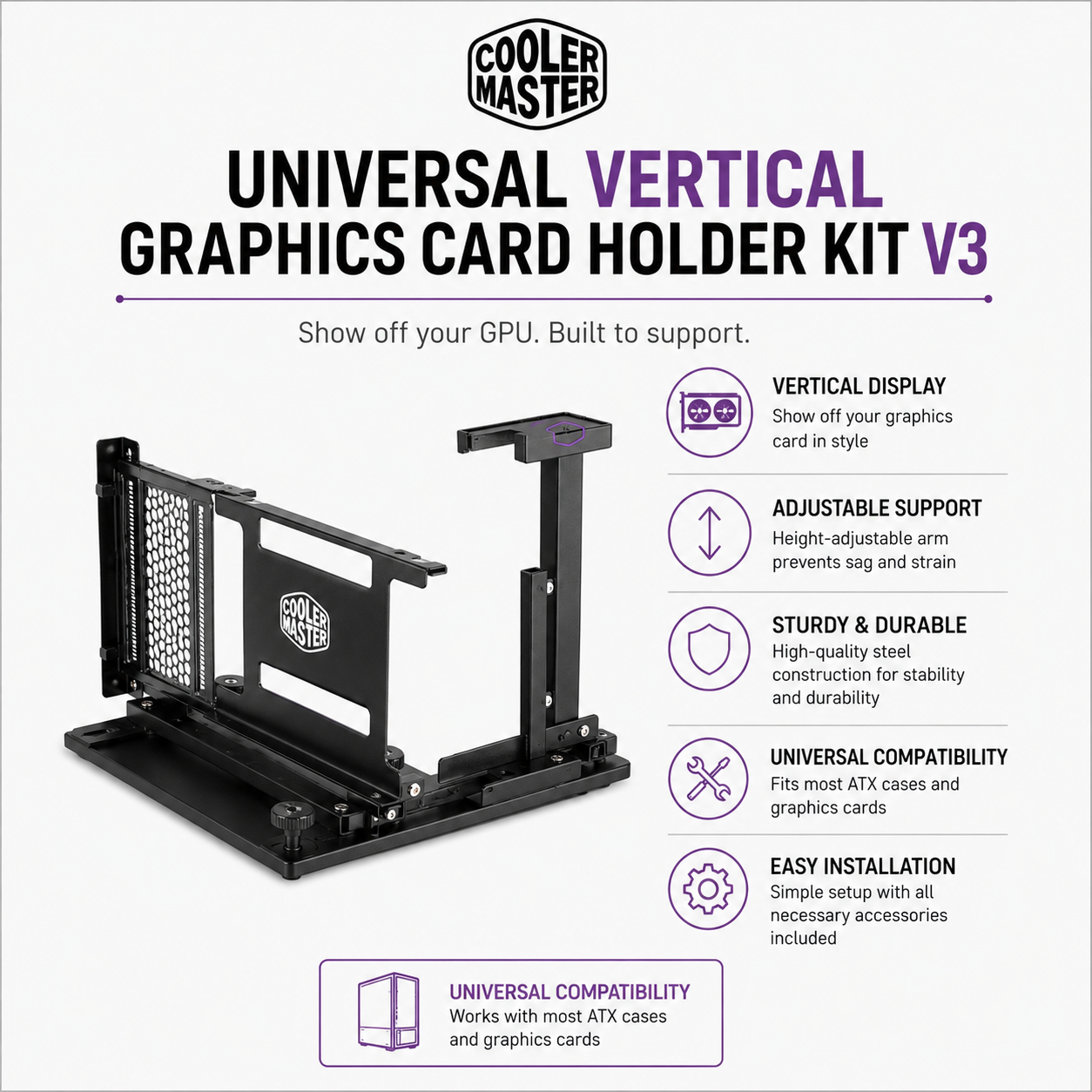 Cooler Master Universal Vertical Graphics Card Holder Kit V3 (MCA-U000R-KFVK03)