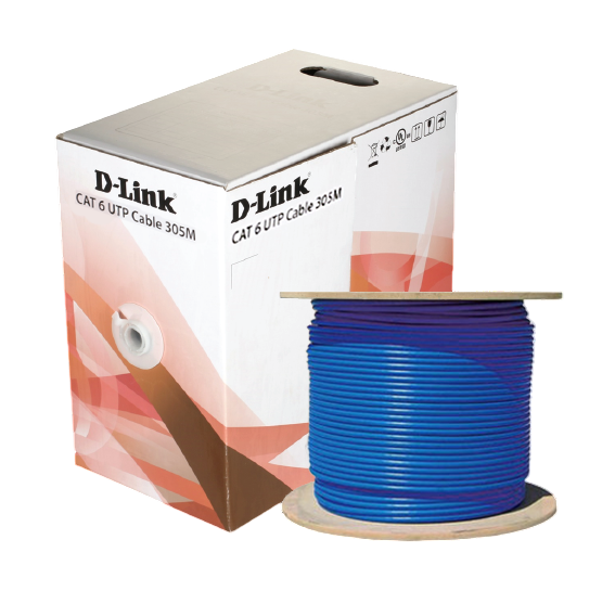 D-Link NCB C6UBLUR 305-24 CAT6 24AWG 4-Pair Unshielded Twisted Pair UTP Cable Solid Copper (305mtrs)