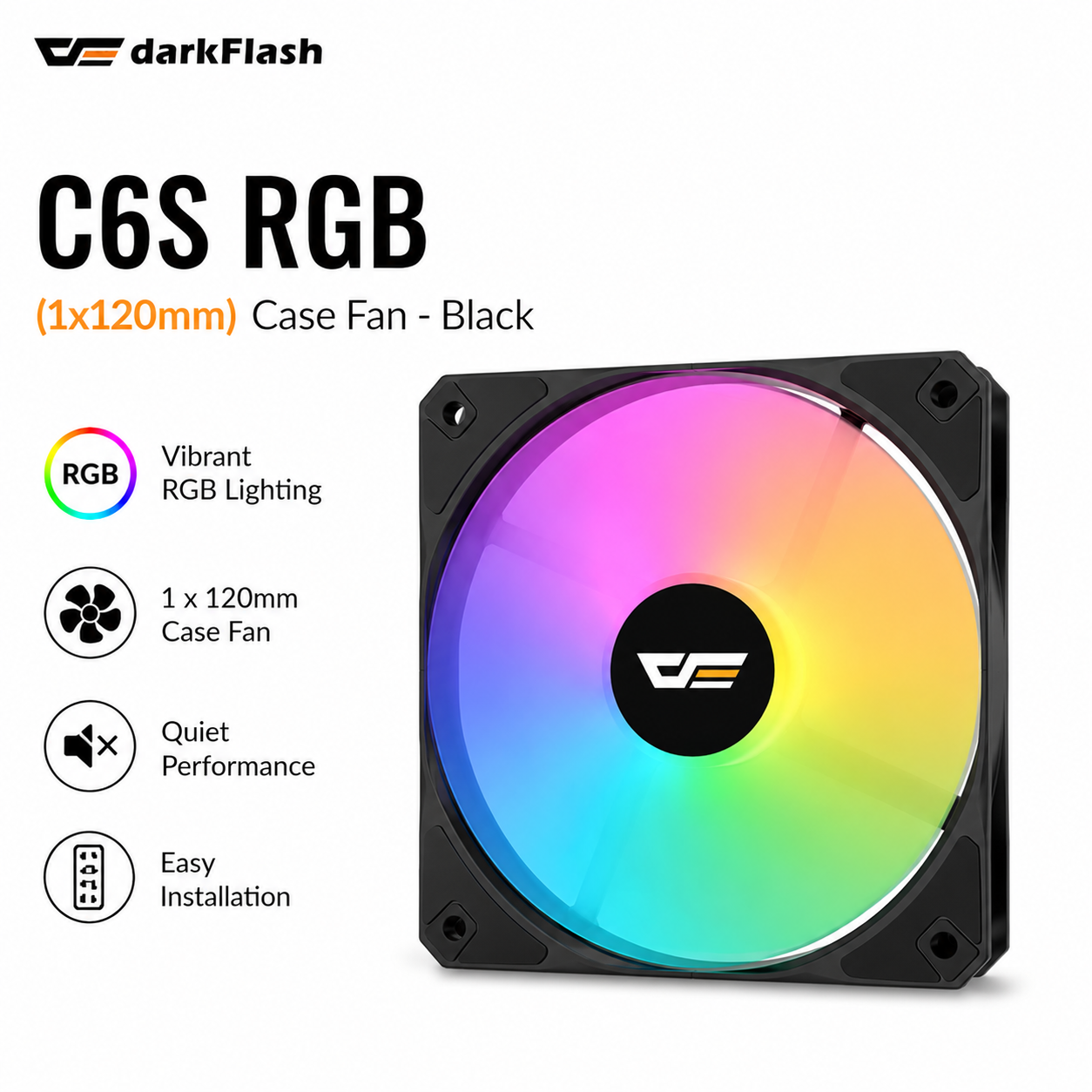 DARKFLASH C6S RGB (1x120mm) Case Fan - black (C6S-NEO)
