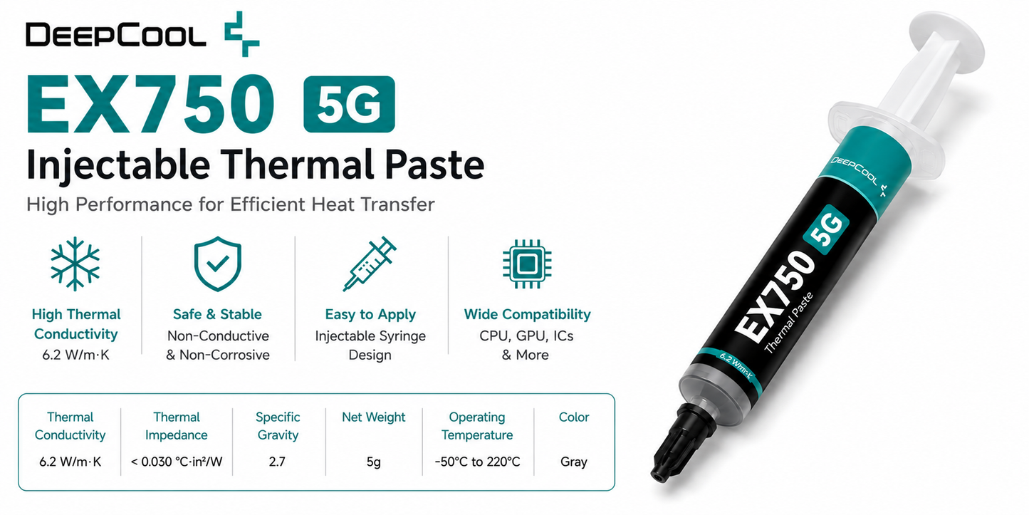 DEEPCOOL EX750 5G Injectable Thermal Paste (R-EX750-GY050C-G-1)