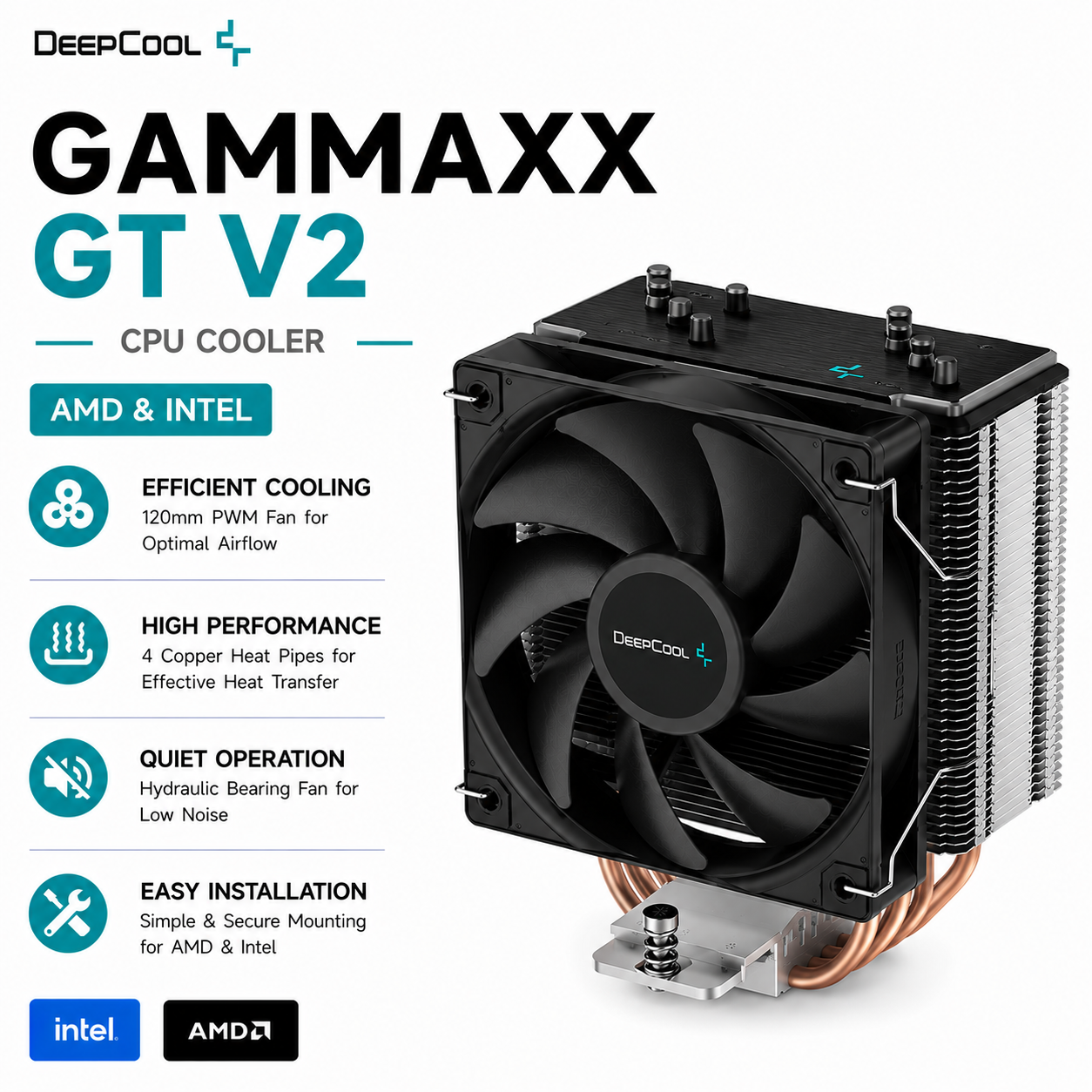 DEEPCOOL Gammaxx GT V2 CPU Cooler (amd&intel) (DP-MCH4-GMX-GTV2)