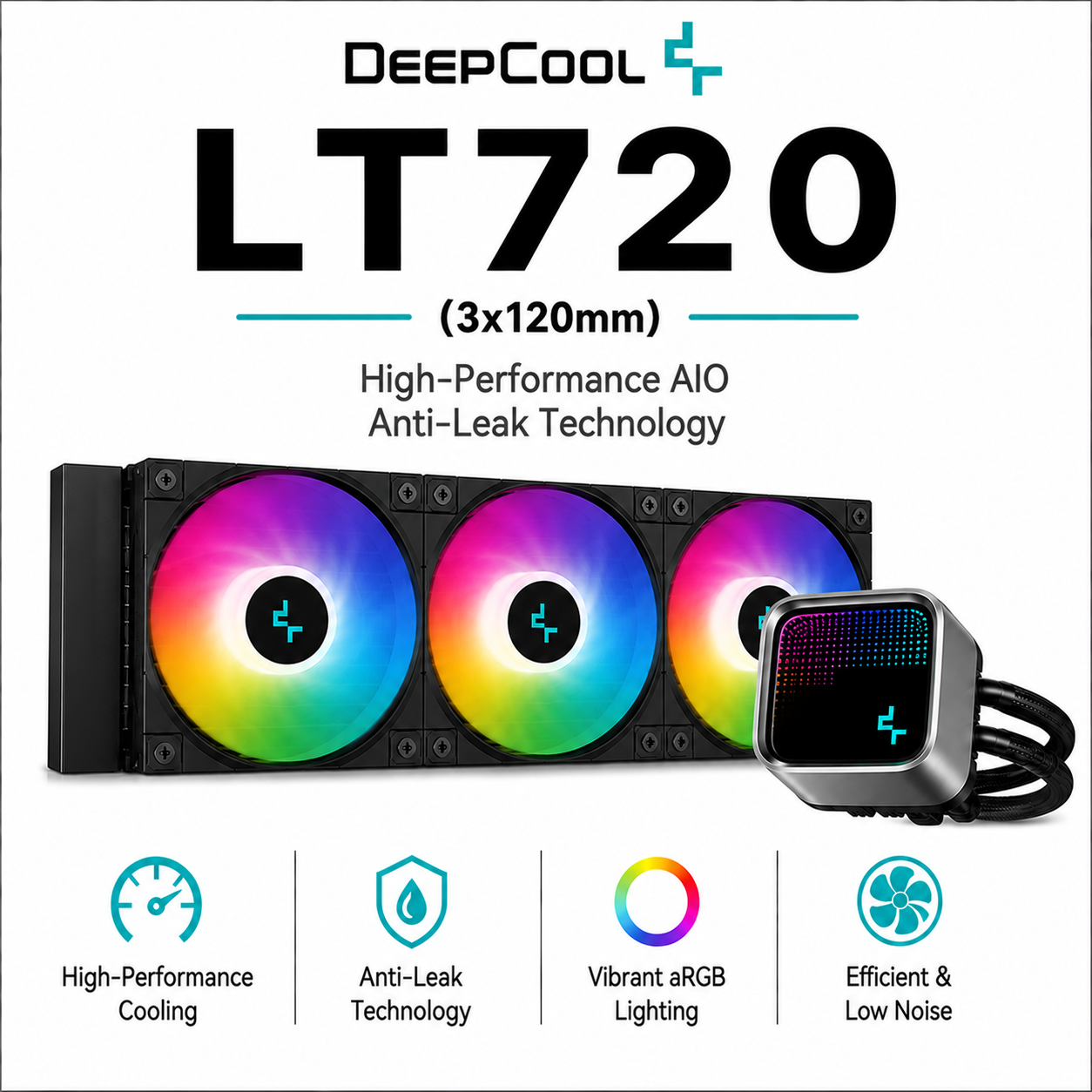 DEEPCOOL LT720 (3x120mm) High-Performance AIO Anti-Leak Technology (R-LT720-BKAMNF-G-1)