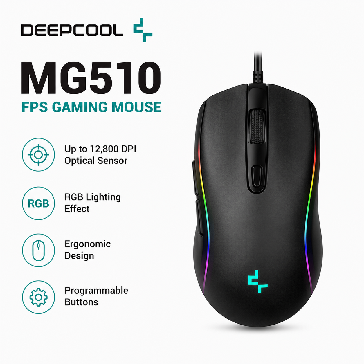 DEEPCOOL MG510 FPS Gaming Mouse (R-MG510-BKDUNN-G)