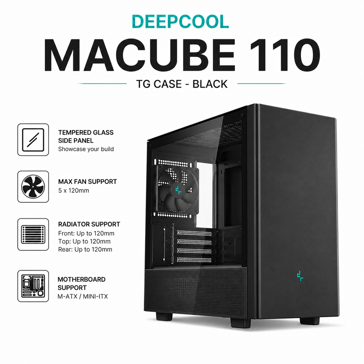 DEEPCOOL Macube 110 TG Case - black (MACUBE110-BK)