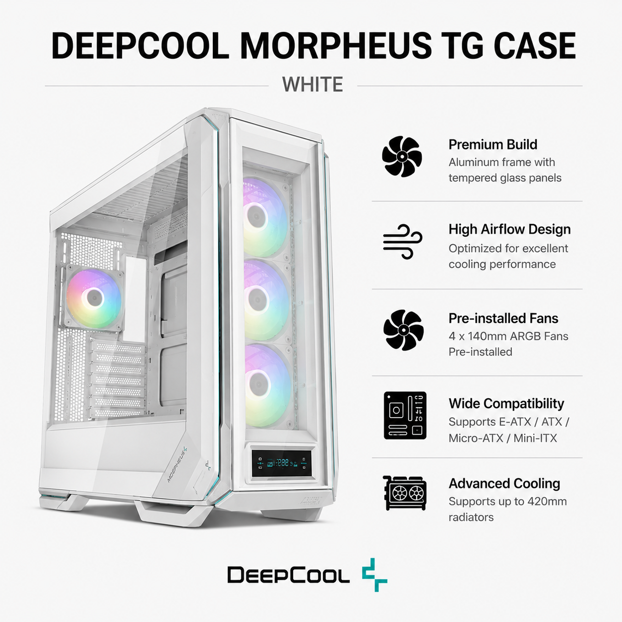 DEEPCOOL Morpheus TG Case - White (MORPHEUS-WH)