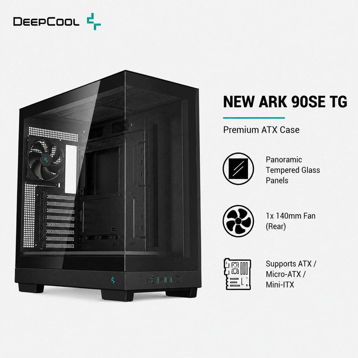 DEEPCOOL New Ark 90SE TG Case - black (ARK90SE)