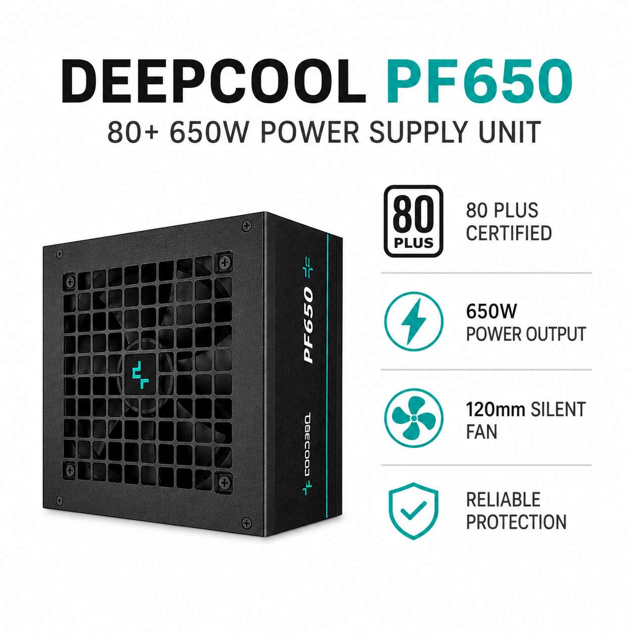DEEPCOOL PF650 80+ 650W Power Supply Unit (PF650)