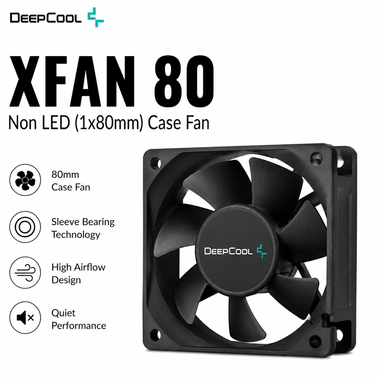 DEEPCOOL XFAN 80 Non LED (1x80mm) Case Fan (DP-FDC-XF80)