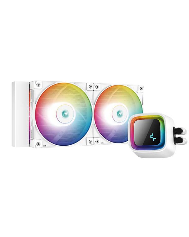 DEEPCOOL LS520 (2x120mm) Premium Liquid & Low Noise Effiency Liquid Cooler - White