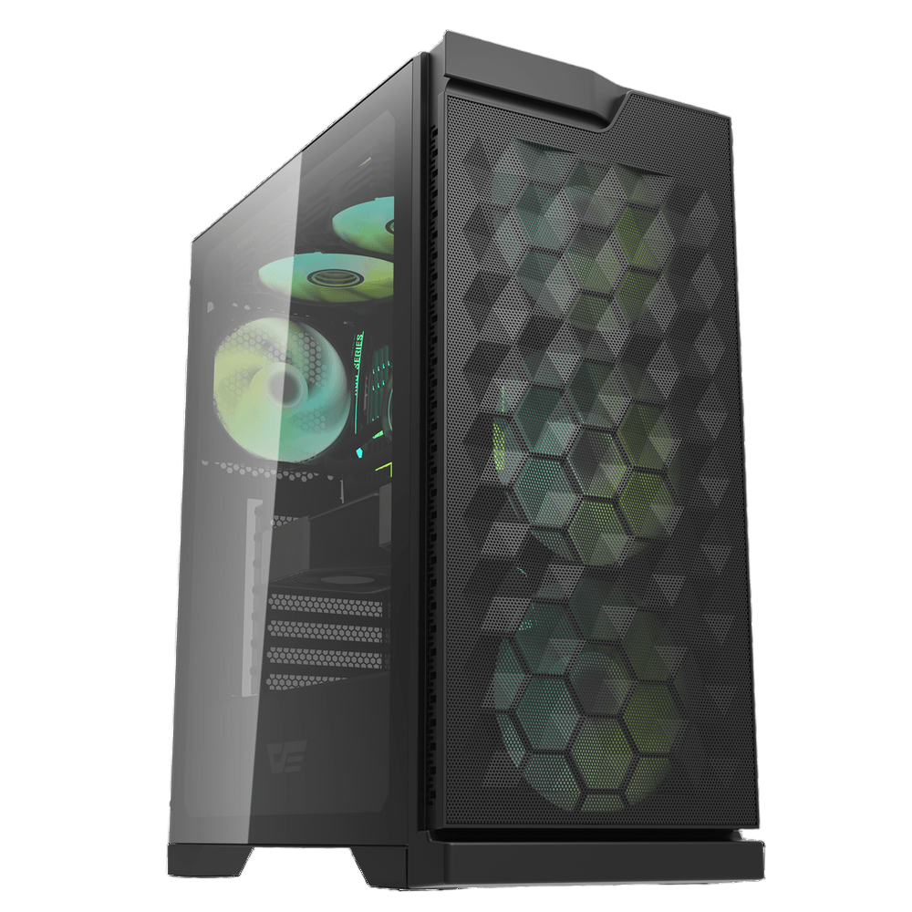 Darkflash DK361 TG w/ 4pcs FAN CASE - Black