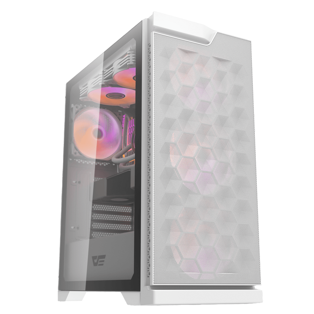 Darkflash DK361 TG w/ 4pcs FAN CASE - White