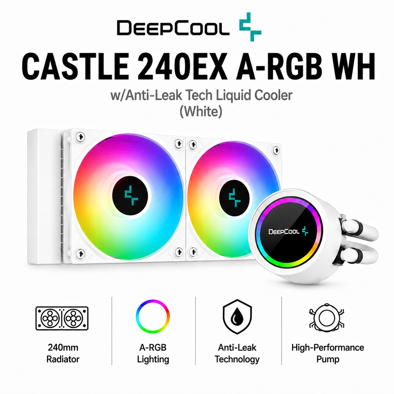 Deepcool Castle 240EX A-RGB WH Liquid Cooler (White) (DP-GS-H12AR-CSL240V2)