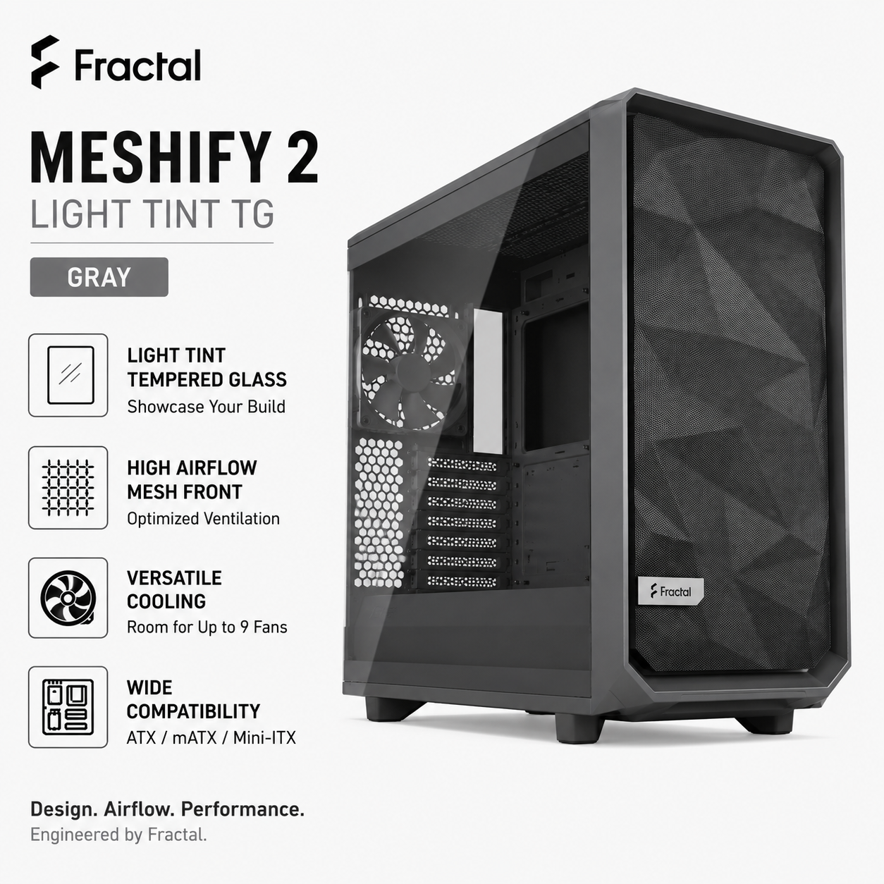 FRACTAL Meshify 2 Light Tint TG - gray (FD-C-MES2A-04)