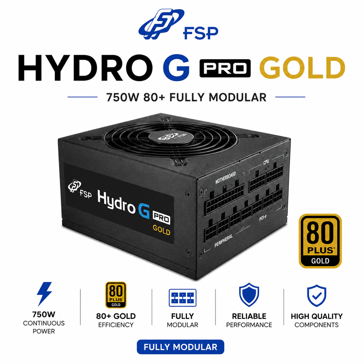 FSP HYDRO G PRO GOLD 750W 80+ FULLY MODULAR (HG2-750-GEN5)