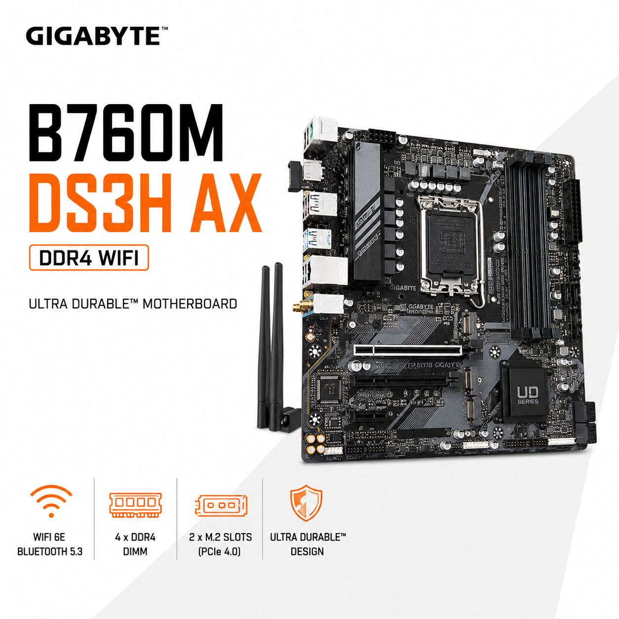 GIGABYTE B760M DS3H AX DDR4 WIFI (B760M-DS3H-AX-DDR4)