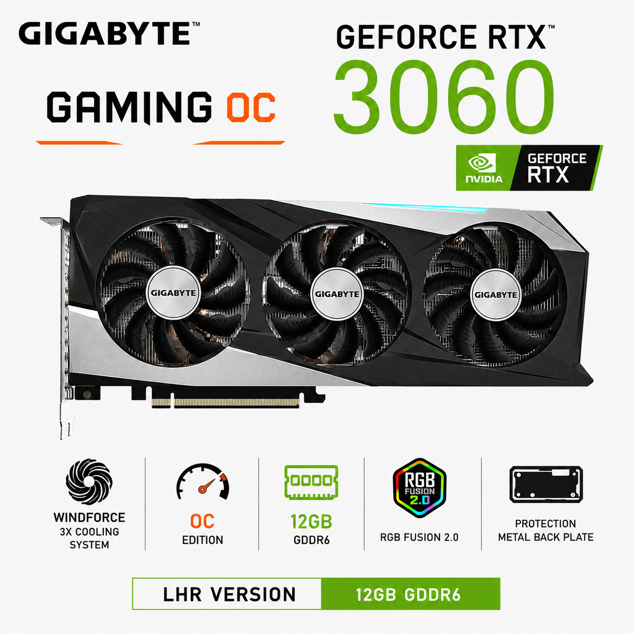 Gigabyte GeForce RTX 3060 Gaming OC 12GB LHR Graphics Card