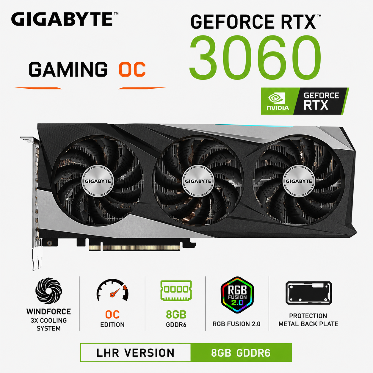 Gigabyte GeForce RTX 3060 Gaming OC 8GB LHR Graphics Card