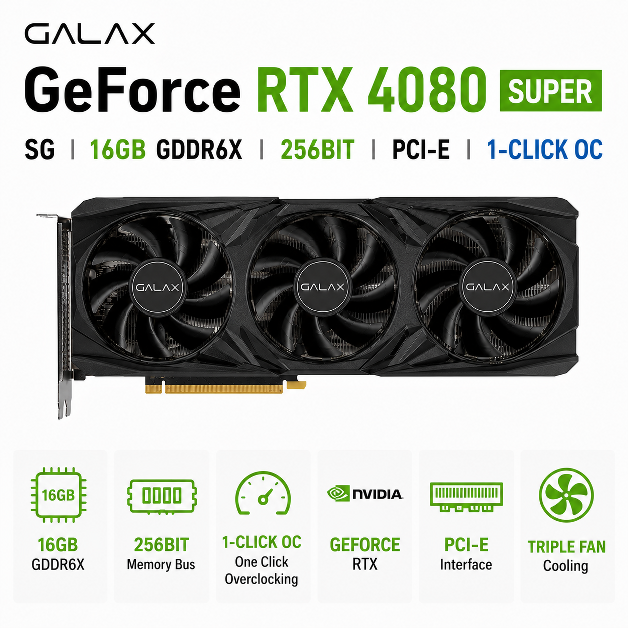 Galax RTX4080 SUPER SG 16GB PCI-E 1-Click OC GDDR6X 256BIT (WQ35VF)