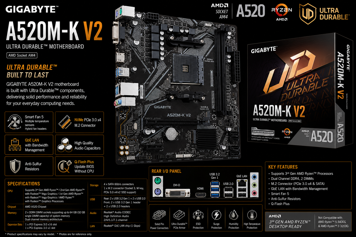Gigabyte A520M-K V2 Motherboard (A520M-K-V2)