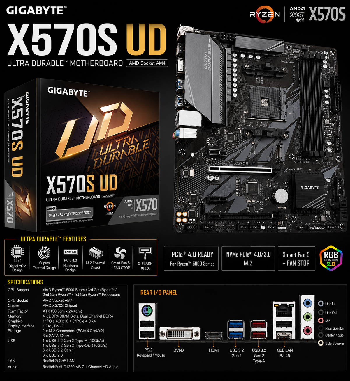 Gigabyte X570S UD Motherboard (X570S-UD)