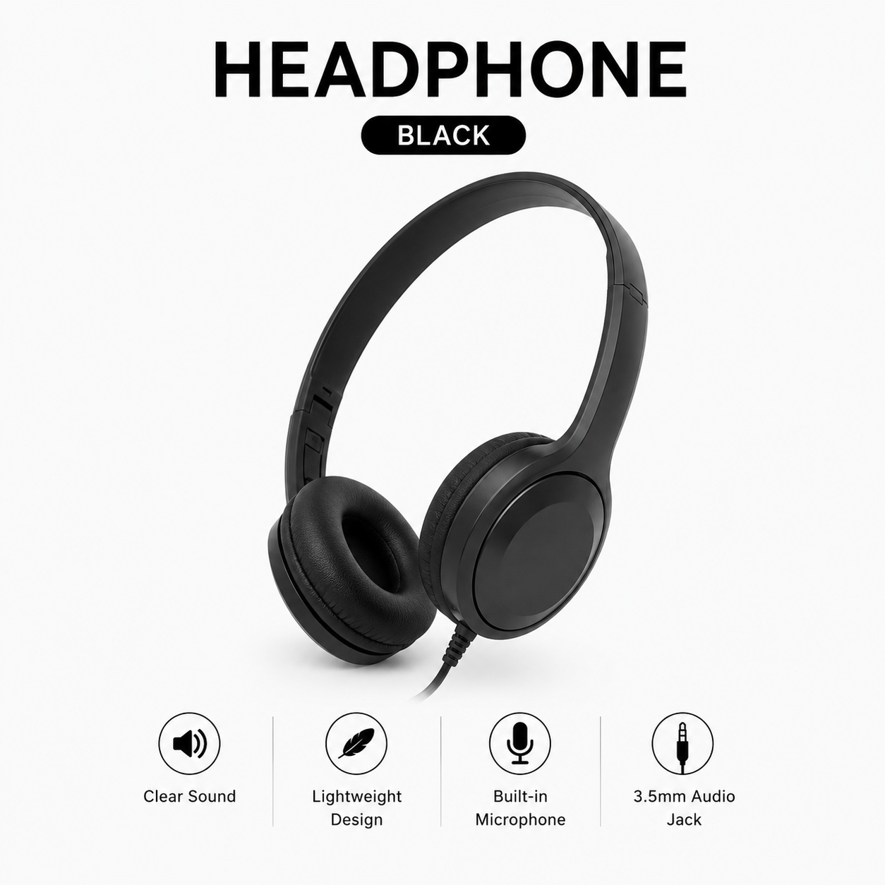 Headphone Black (HP-BLK-001)