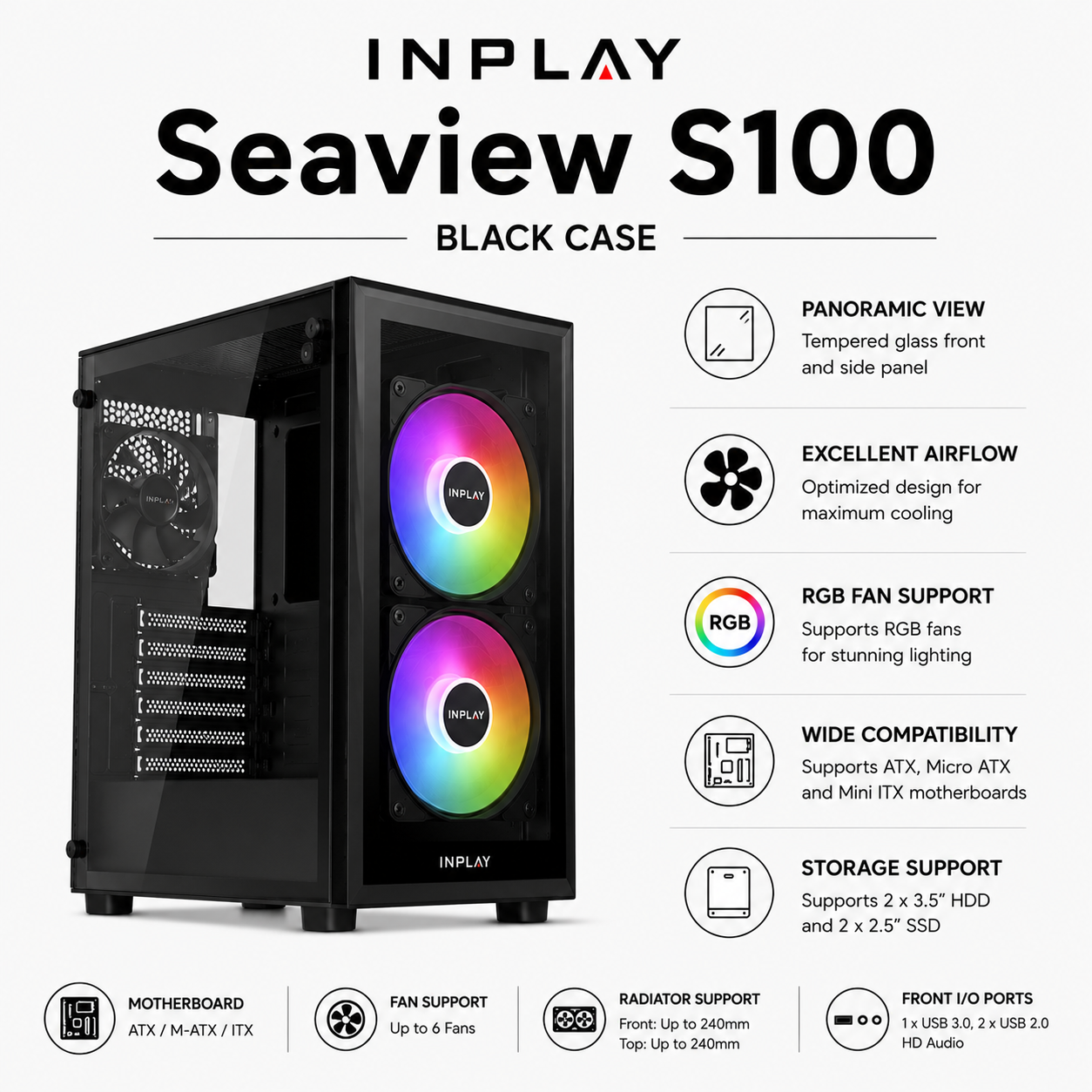 INPLAY Seaview S100 - Black (SEAVIEW-S100-BLACK)