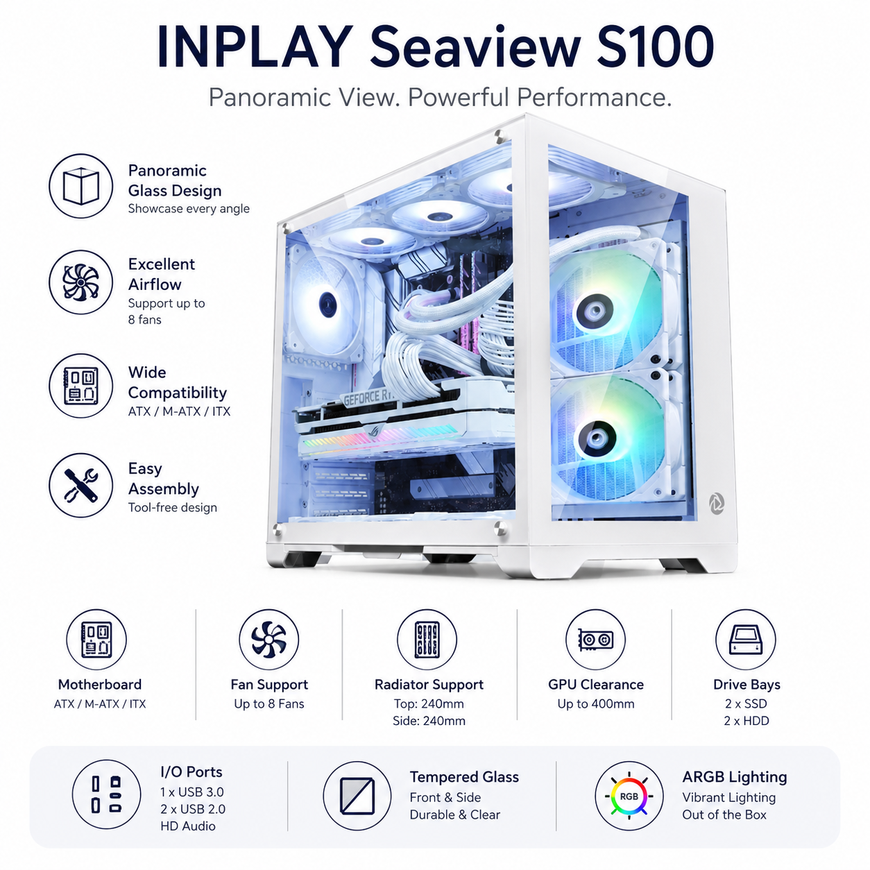 INPLAY Seaview S100 - White (SEAVIEW-S100-WHITE)