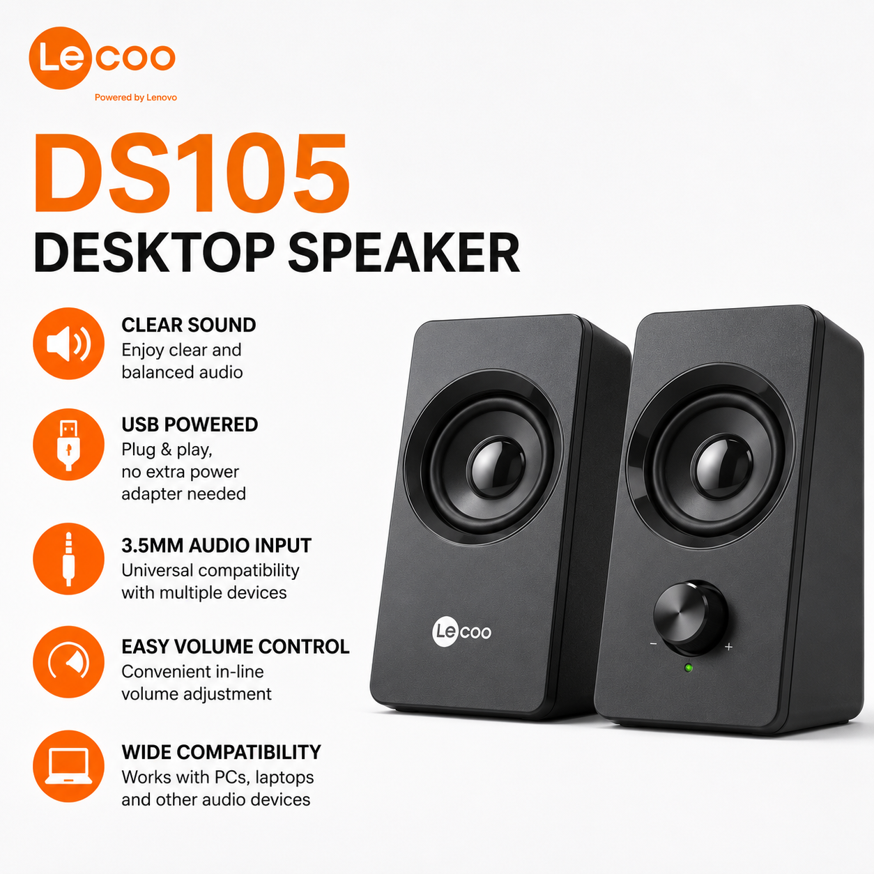 LECOO DS105 DESKTOP SPEAKER (DS105)