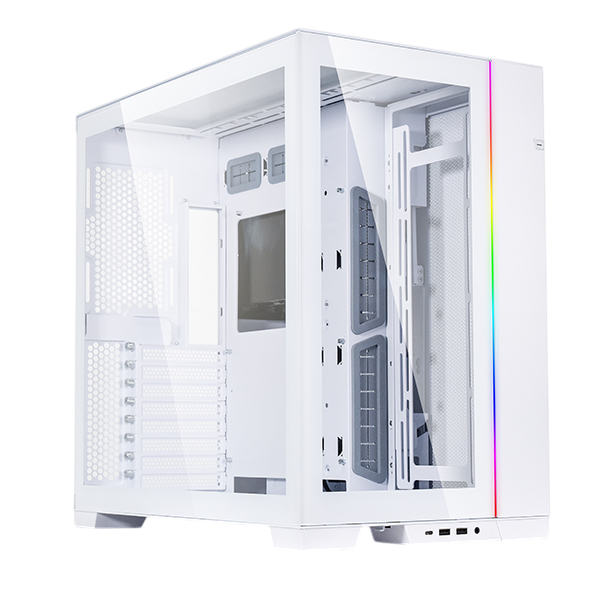 LIAN LI O11 Dynamic Evo Mid Tower Dual Chamber TG Case - White