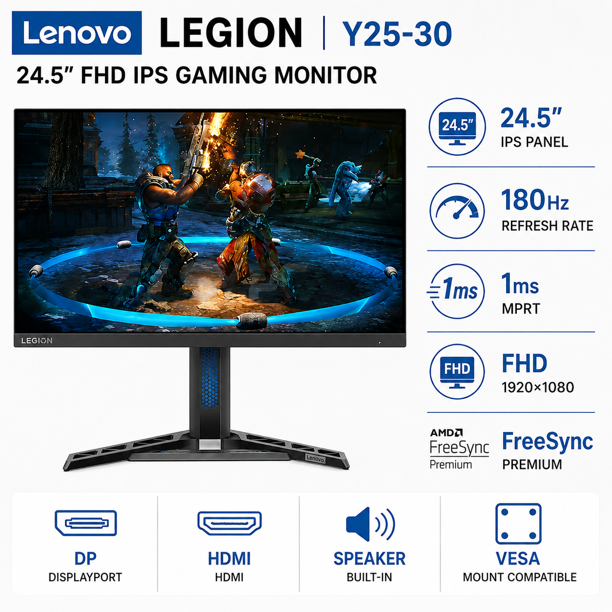 Lenovo Legion Y25-30 24.5” FHD IPS Gaming Monitor (Y25-30)