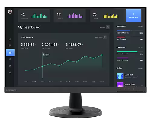 Lenovo 24" VA 75hz FreeSync 1080p, Vga HDMI, Vesa Monitor