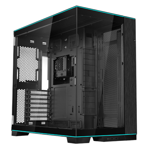 Lian Li O11D Evo RGB Black - Mid-Sized Tower Case, Two L-shaped light strips on top and bottom with befitting lighting effects, Reversible Chassis, Support 10 Fans, 8 Drves Capacity, E-ATX (Under 280mm)/ATX /M-ATX/MINI-ITX,