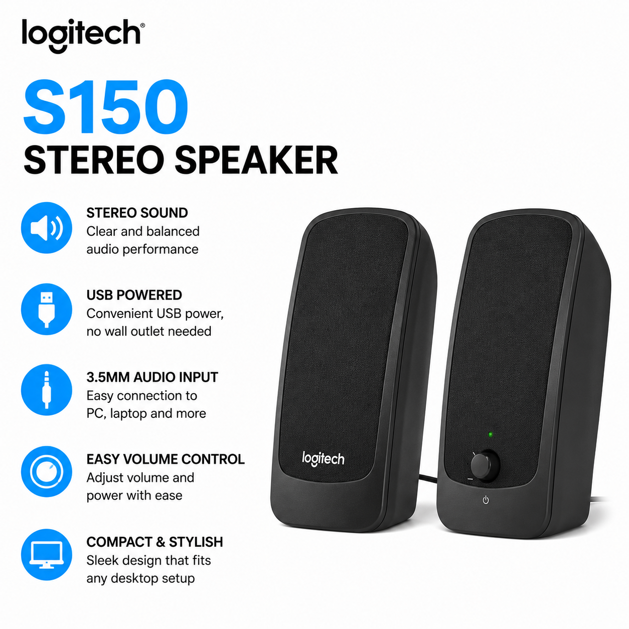 Logitech S150 Stereo Speaker (980-000029)