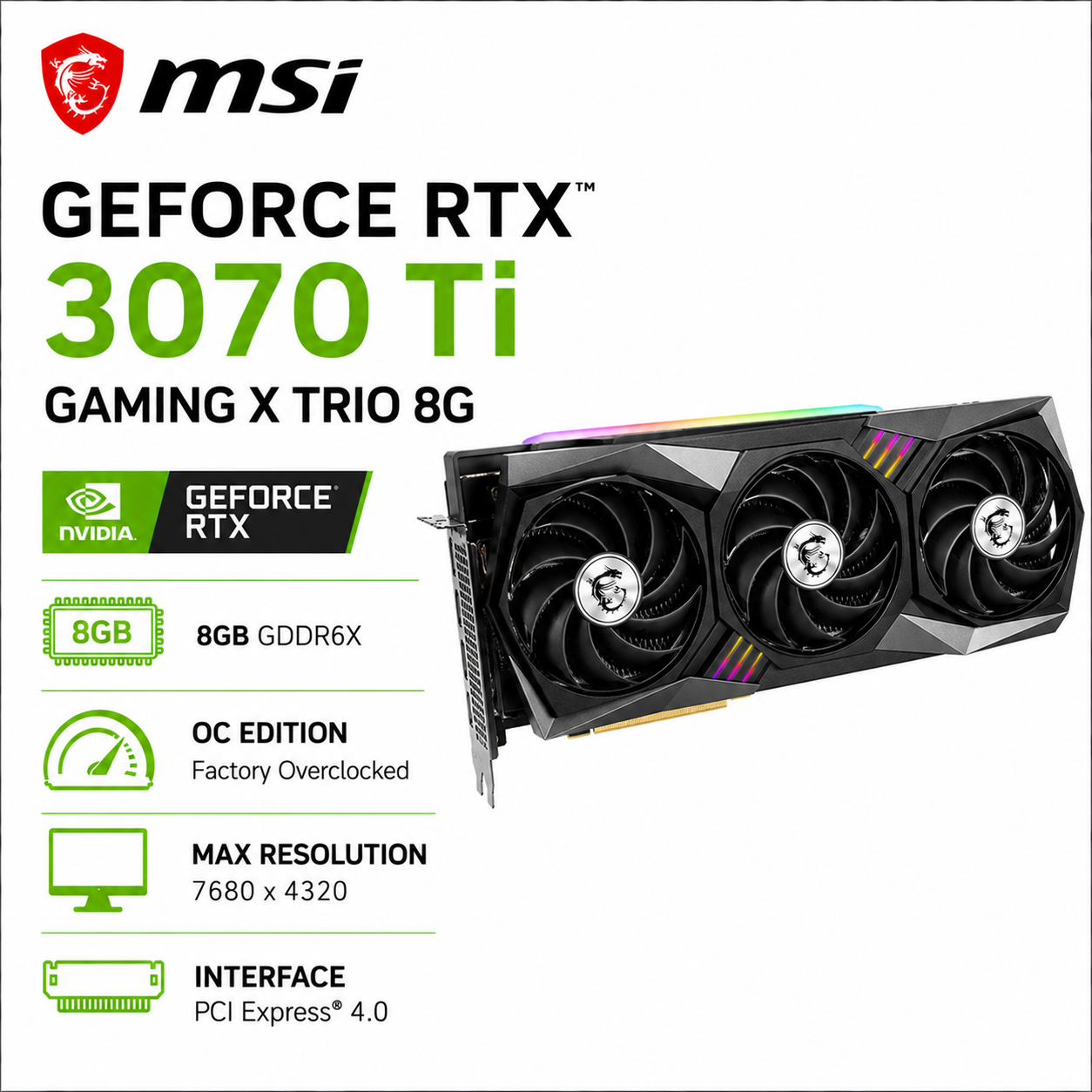 MSI GeForce RTX 3070 Ti Gaming X Trio 8G (RTX-3070-TI-GAMING-X-TRIO-8G)