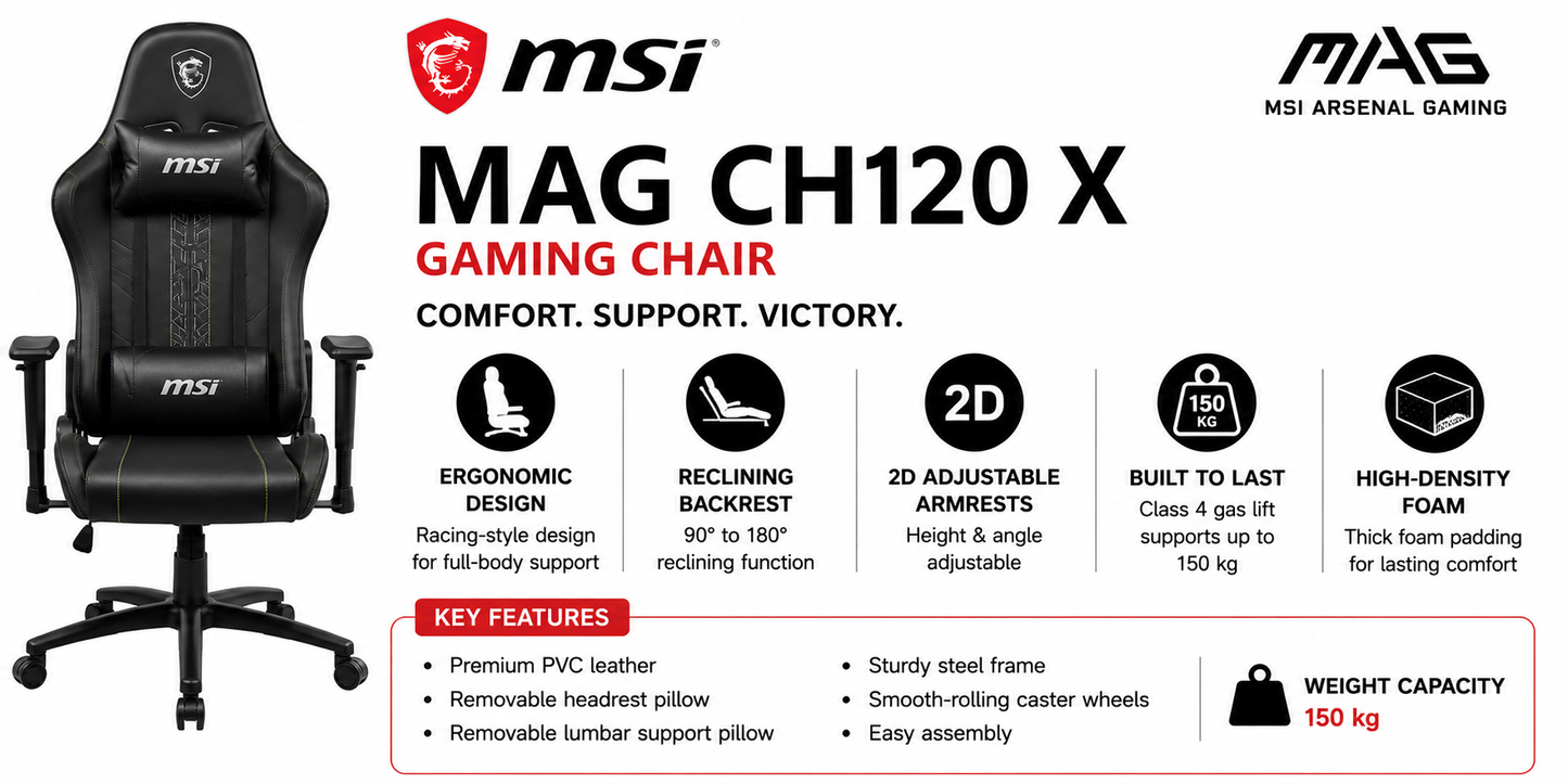 MSI MAG CH120 X Gaming Chair (MAG-CH120-X)