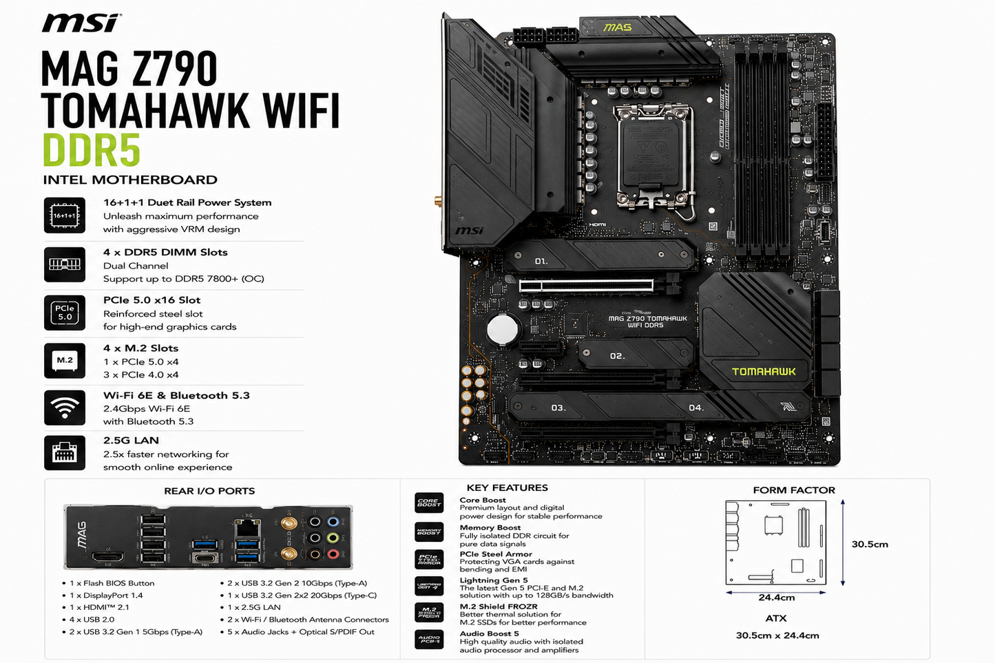 MSI MAG Z790 TOMAHAWK WIFI DDR5 (MAG-Z790-TOMAHAWK-WIFI)