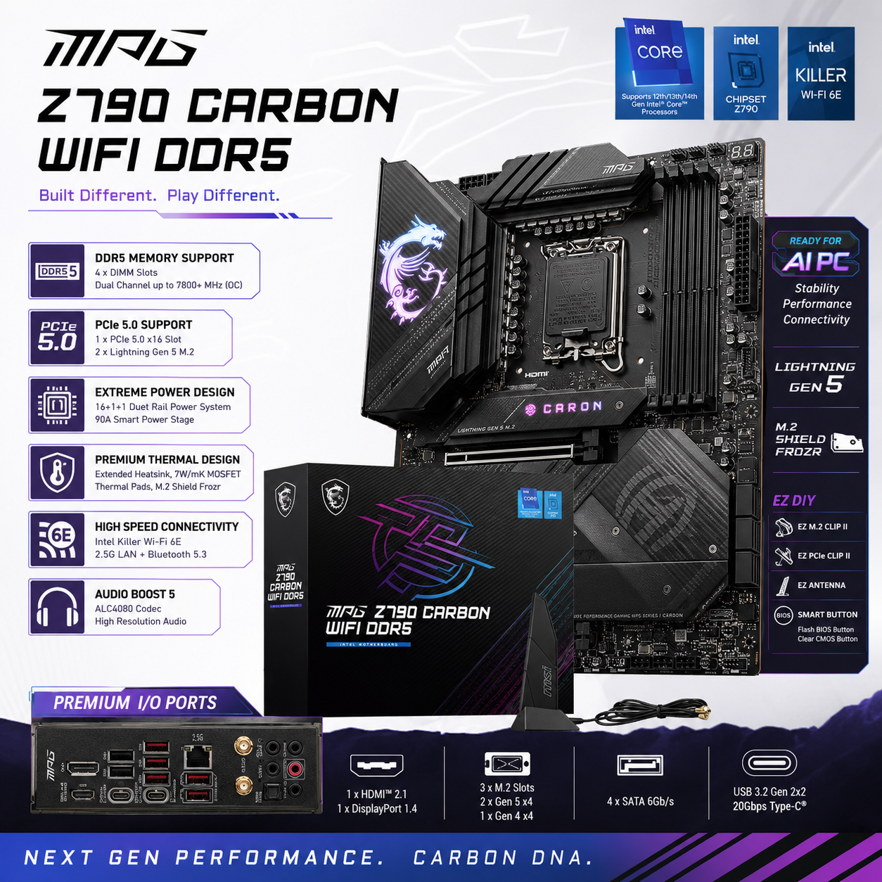 MSI MPG Z790 CARBON WIFI DDR5 (MPG-Z790-CARBON-WIFI)