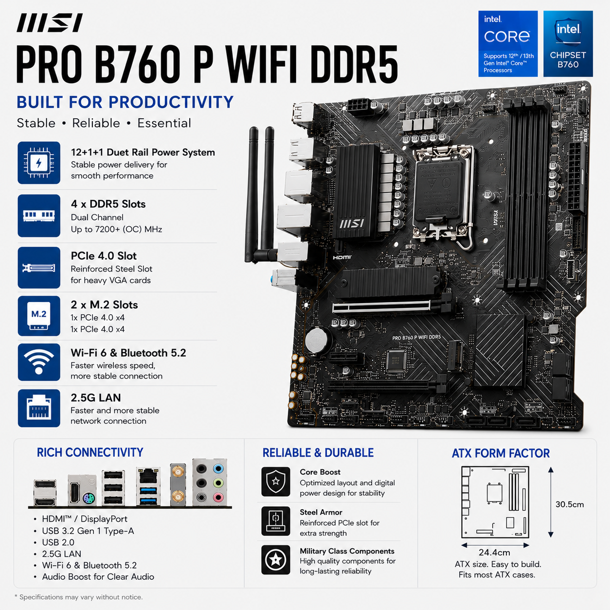 MSI PRO B760 P WIFI DDR5 (PRO-B760-P-WIFI)