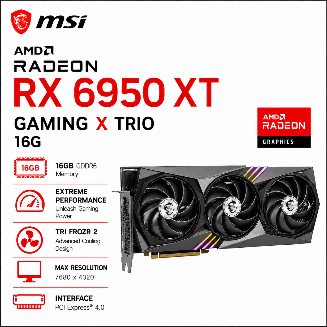 MSI Radeon RX 6950 XT GAMING X TRIO 16G (RX-6950-XT-GAMING-X-TRIO-16G)