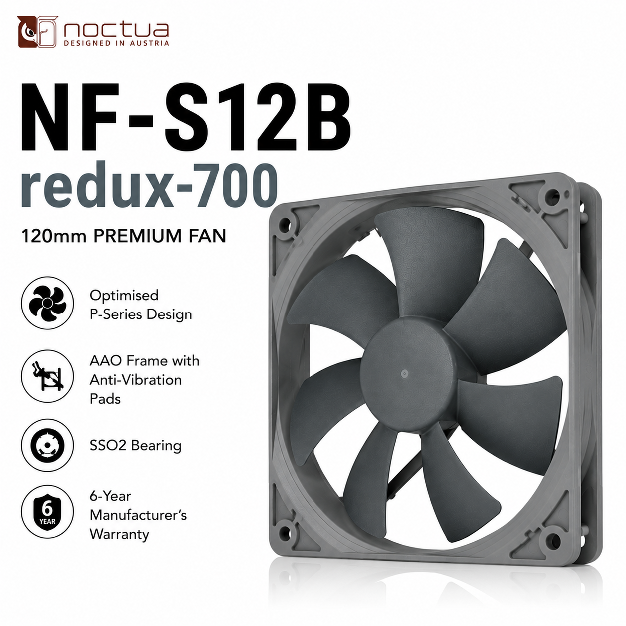 NOCTUA NF-S12B redux-700 Fan (NF-S12B-REDUX-700)
